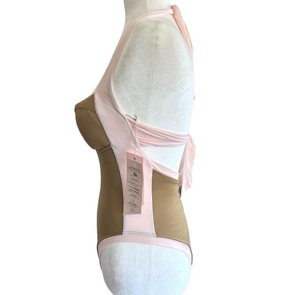 We Are HAH Swimsuit Bodysuit Free People Pull It Thru Bodycon Gold Size Small - Picture 7 of 11